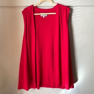 Vintage Stonebridge red open front sleeveless duster kimono